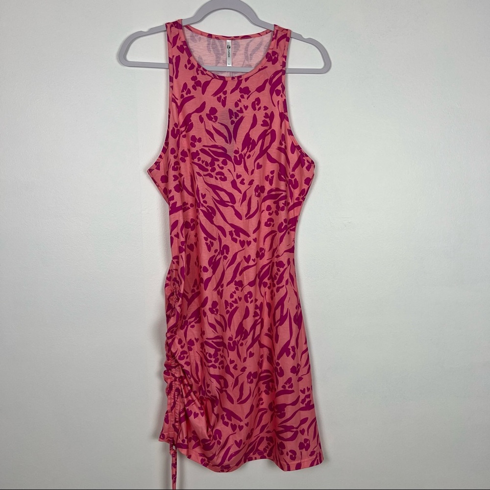 Cupshe NWT Swim Cover Up Pink Floral Racerback Cinch Side Size Large